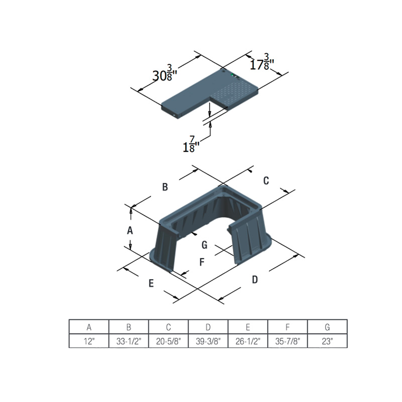 1730 Carson 12 in Green Box and Lid - Ewing