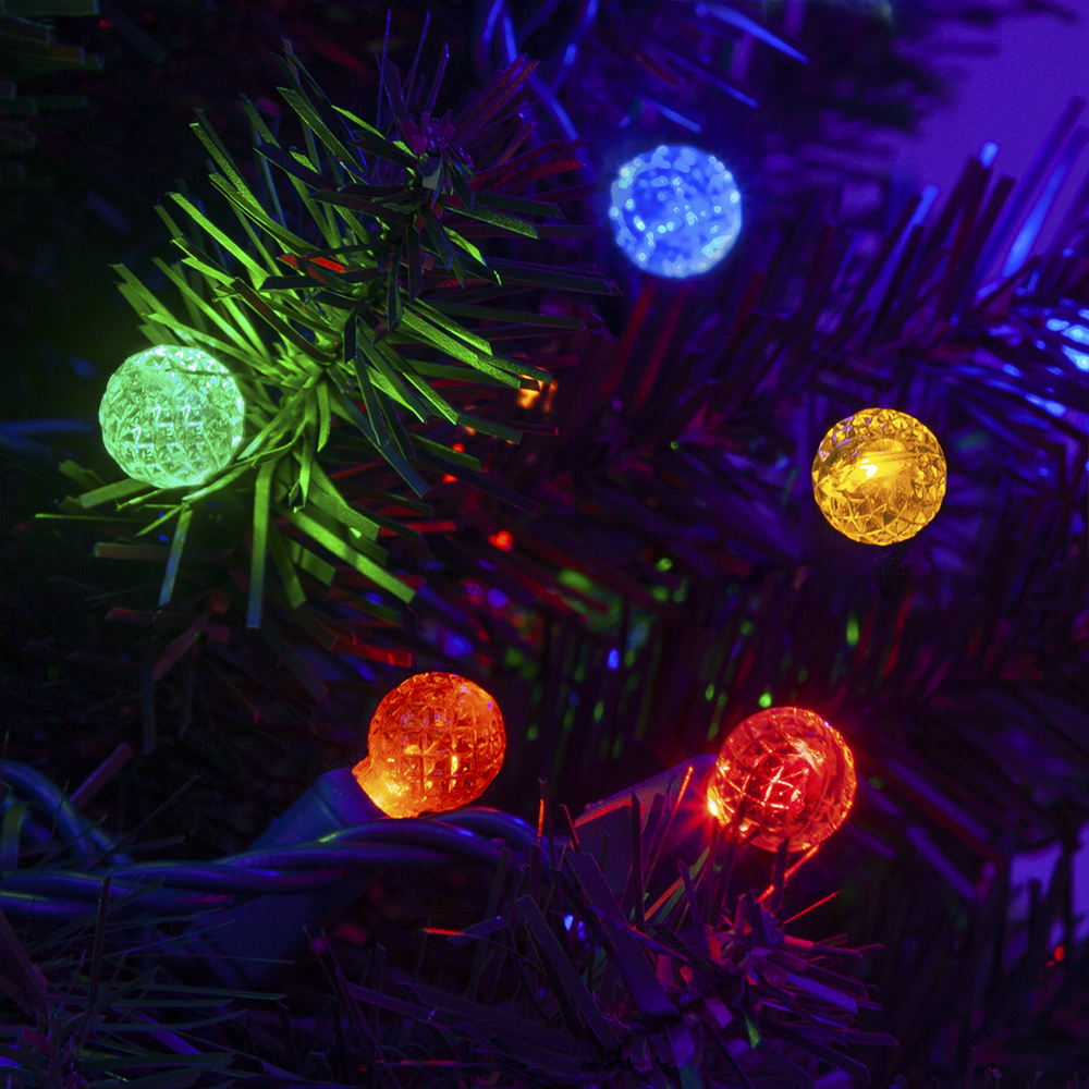 Multi-color G12 Raspberry LED String Lights - 23ft x 4 in spacing
