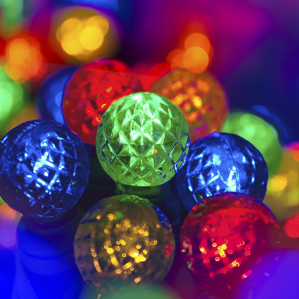 Multi-color G12 Raspberry LED String Lights - 23ft x 4 in spacing