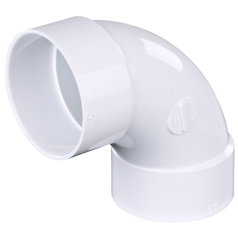 NDS 3-inch PVC Drainage 90 Degree Long Turn Elbow - Ewing